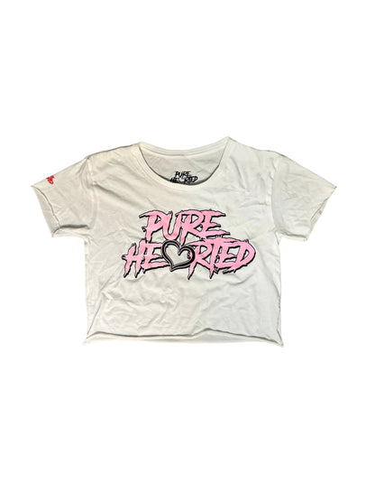 Classic Pure Hearted White Crop Tee